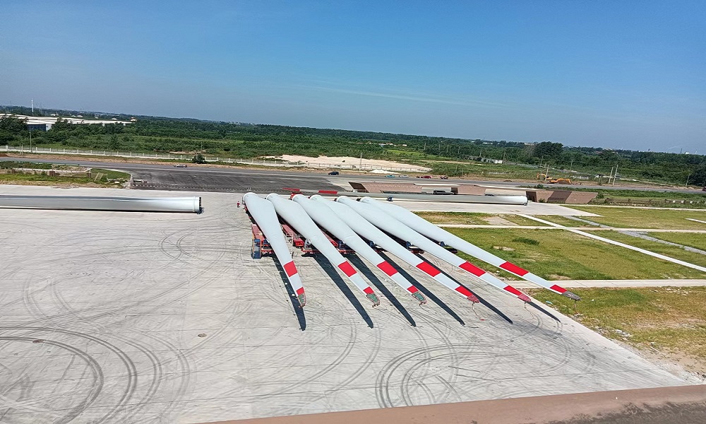 噴涂好的風電葉片